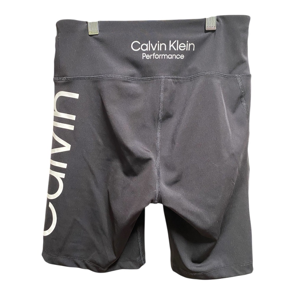 Bike Shorts black Womens Size Small High Rise Pocket‎ Calvin Klein Performance